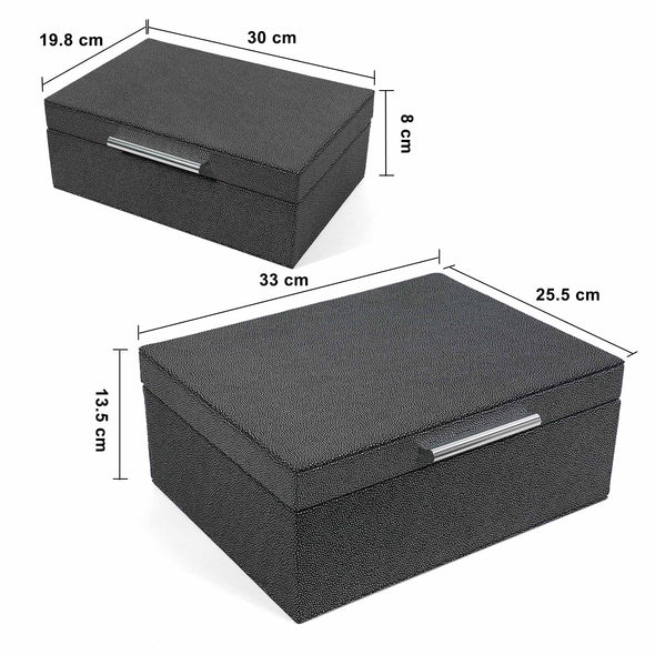 A22008 leather Decorative Boxes (2Pcs)